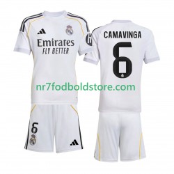 Real Madrid Trøje Camavinga 6 Børn Hjemmebane Fodboldsæt 2025-2026 Kortærmet