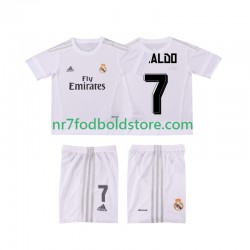 Real Madrid Trøje Cristiano Ronaldo 7 2015 2016 Retro Børn Hjemmebane Fodboldsæt Kortærmet