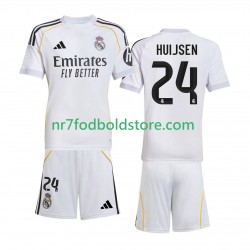 Real Madrid Trøje Huijsen 24 Børn Hjemmebane Fodboldsæt 2025-2026 Kortærmet