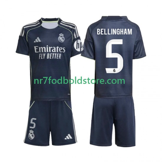 Real Madrid Trøje Jude Bellingham 5 Børn Udebane Fodboldsæt 2025-2026 Kortærmet