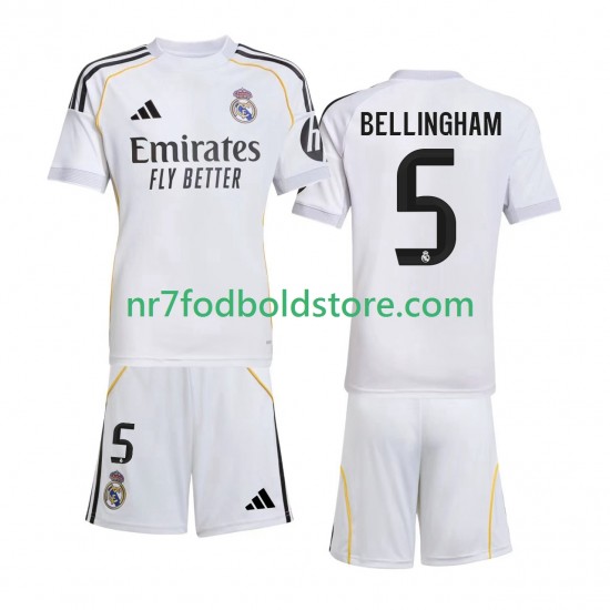 Real Madrid Trøje Jude Bellingham 5 Børn Hjemmebane Fodboldsæt 2025-2026 Kortærmet