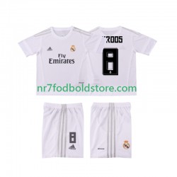 Real Madrid Trøje KROOS 8 2015 2016 Retro Børn Hjemmebane Fodboldsæt Kortærmet
