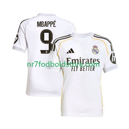 Real Madrid Trøje Mbappé Kylian 9 Mænd Hjemmebane Fodboldsæt 2025-2026 Kortærmet