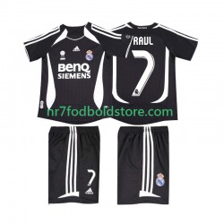 Real Madrid Trøje RAUL 7 2007 Retro Børn Udebane Fodboldsæt 2006 Kortærmet