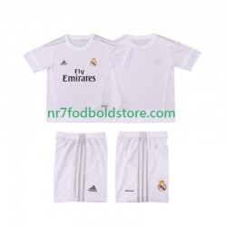 Real Madrid Trøje 2015 2016 Retro Børn Hjemmebane Fodboldsæt Kortærmet