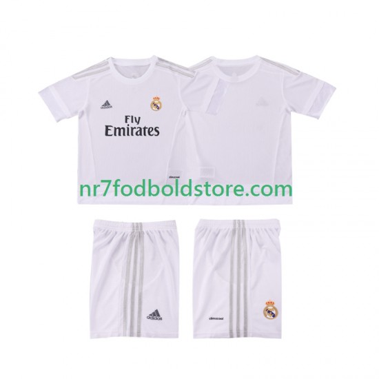 Real Madrid Trøje 2015 2016 Retro Børn Hjemmebane Fodboldsæt Kortærmet