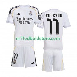 Real Madrid Trøje Rodrygo 11 Børn Hjemmebane Fodboldsæt 2025-2026 Kortærmet