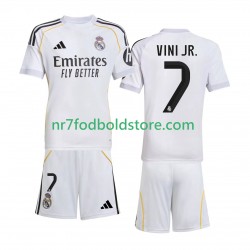 Real Madrid Trøje Vinicius Junior 7 Børn Hjemmebane Fodboldsæt 2025-2026 Kortærmet