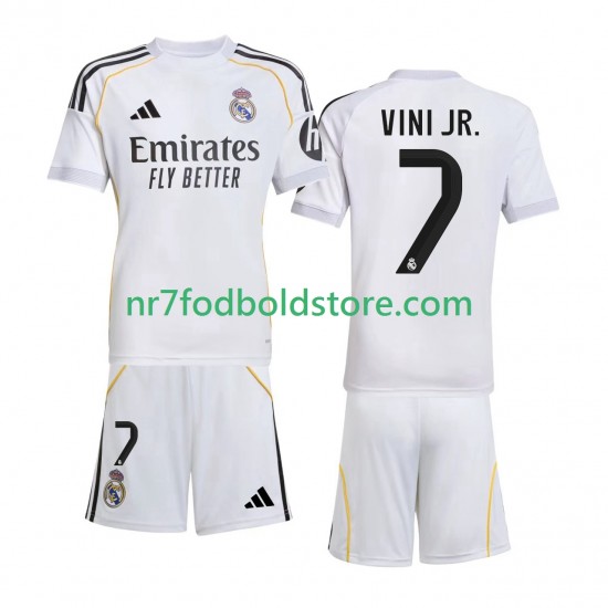 Real Madrid Trøje Vinicius Junior 7 Børn Hjemmebane Fodboldsæt 2025-2026 Kortærmet