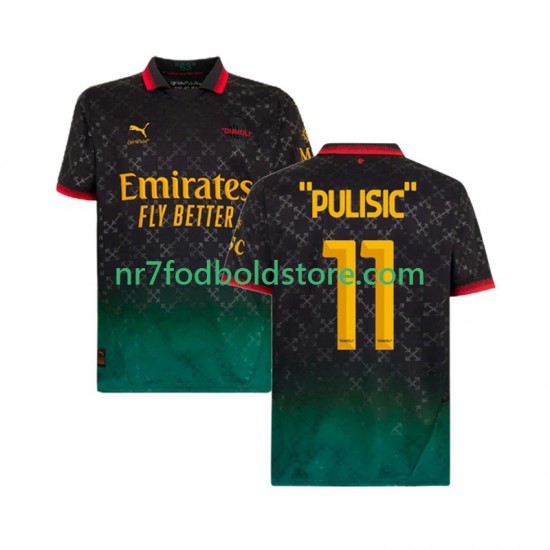AC Milan Trøje Christian Pulisic 11 Mænd 4. Valg Fodboldsæt 2024-2025 Kortærmet