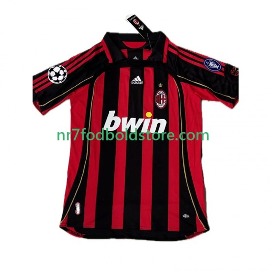 AC Milan Trøje KAKA 8 2007 Retro Mænd Hjemmebane Fodboldsæt 2006 Kortærmet