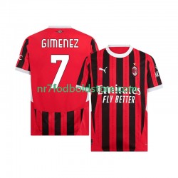 AC Milan Trøje Santiago Gimenez 7 Mænd Hjemmebane Fodboldsæt 2024-2025 Kortærmet