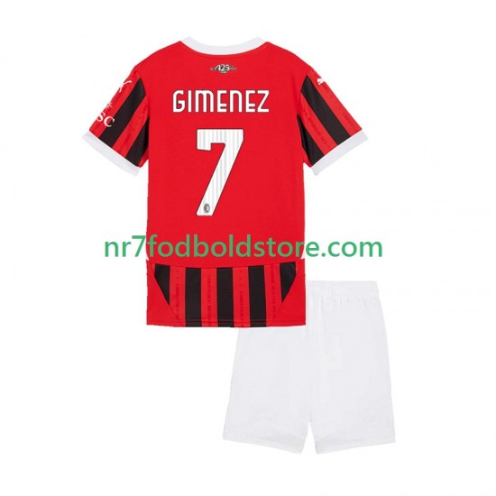 AC Milan Trøje Santiago Gimenez 7 Børn Hjemmebane Fodboldsæt 2024-2025 Kortærmet