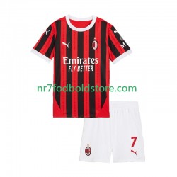 AC Milan Trøje Santiago Gimenez 7 Børn Hjemmebane Fodboldsæt 2024-2025 Kortærmet