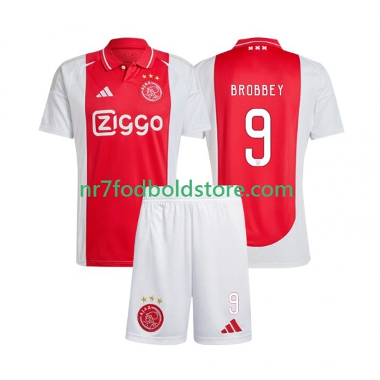 AFC Ajax Trøje Brian Brobbey 9 Børn Hjemmebane Fodboldsæt 2024-2025 Kortærmet