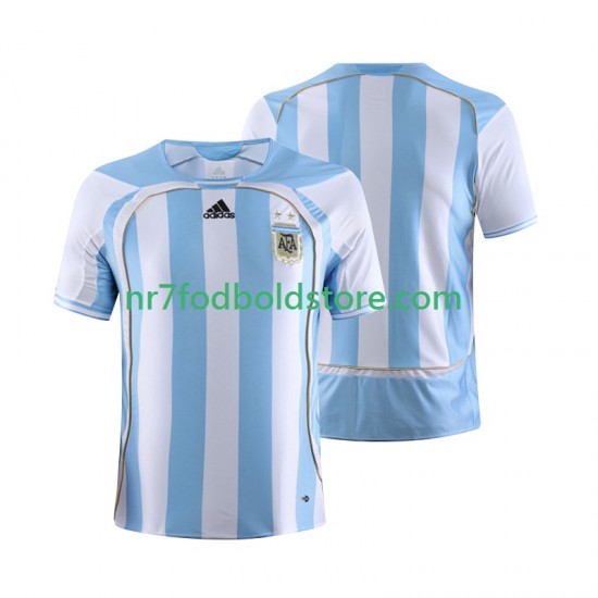 Argentina Trøje Retro Mænd Hjemmebane Fodboldsæt 2006 Kortærmet