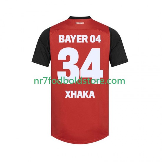Bayer 04 Leverkusen Trøje XHAKA 34 Mænd Hjemmebane Fodboldsæt 2024-2025 Kortærmet