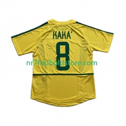 Brasilien Trøje KAKA 8 Retro Mænd Hjemmebane Fodboldsæt 2002 Kortærmet
