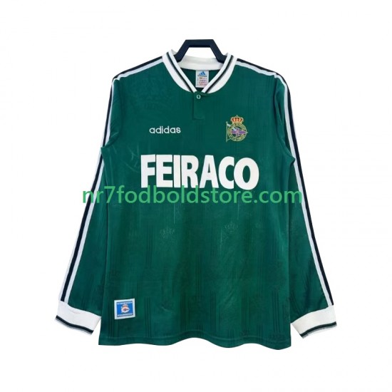 Trøje Deportivo de La Coruna Retro Mænd Udebane Fodboldsæt 1999 Langærmet