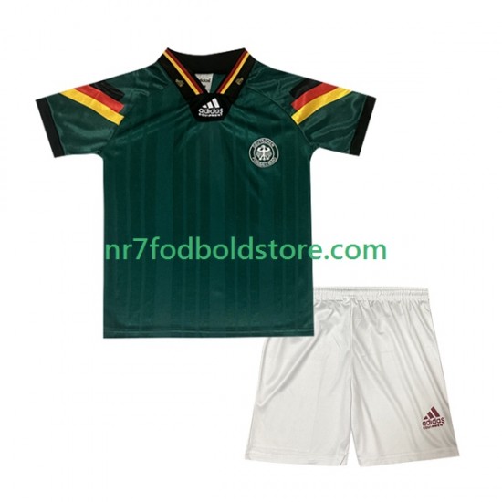 Tyskland Trøje 1992 Retro Børn Udebane Fodboldsæt Kortærmet