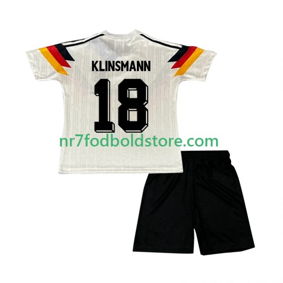 Tyskland Trøje Klinsmann 18 1990 Retro Børn Hjemmebane Fodboldsæt Kortærmet