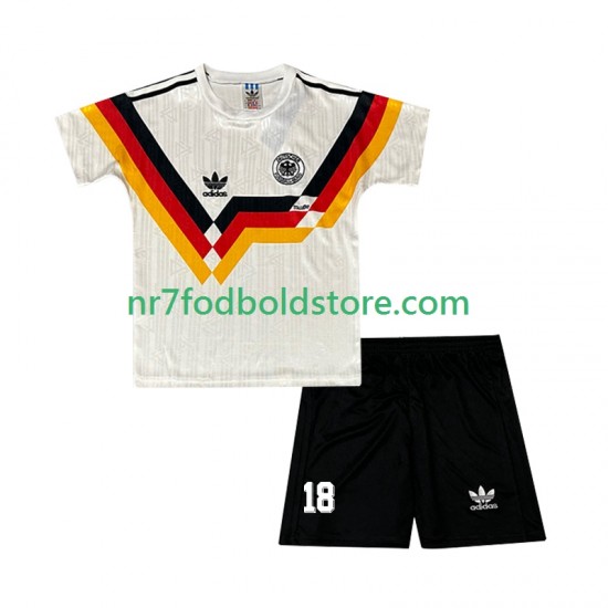 Tyskland Trøje Klinsmann 18 1990 Retro Børn Hjemmebane Fodboldsæt Kortærmet