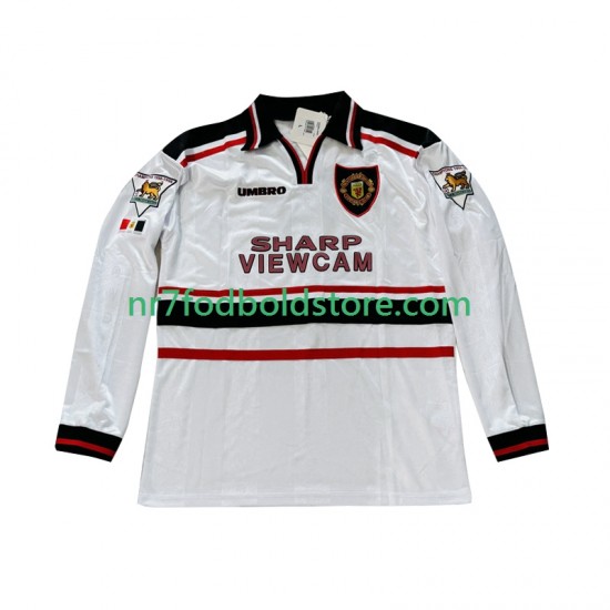 Manchester United Trøje Beckham 7 Retro Mænd Udebane Fodboldsæt 1998 1999 Langærmet