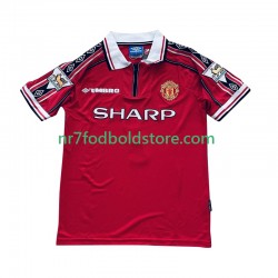 Manchester United Trøje Beckham 7 Retro Mænd Hjemmebane Fodboldsæt 1998 1999 Kortærmet