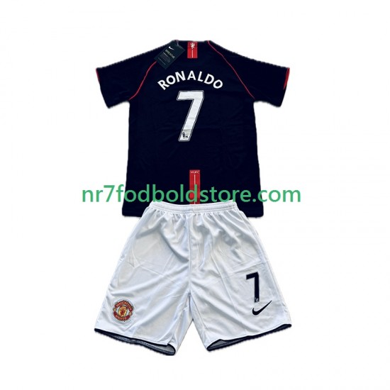 Manchester United Trøje Cristiano Ronaldo 7 2007 Retro Børn Udebane Fodboldsæt 2008 Kortærmet