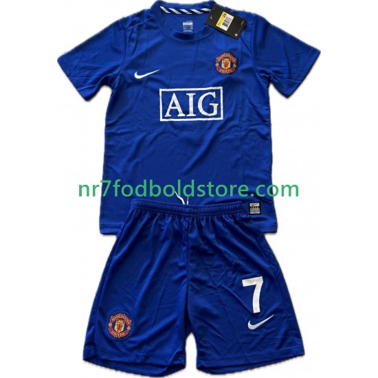 Manchester United Trøje Cristiano Ronaldo 7 2009 Retro Børn 3. Valg Fodboldsæt 2008 Kortærmet