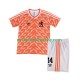Holland Trøje Cruyff 14 1988 Retro Børn Hjemmebane Fodboldsæt Kortærmet