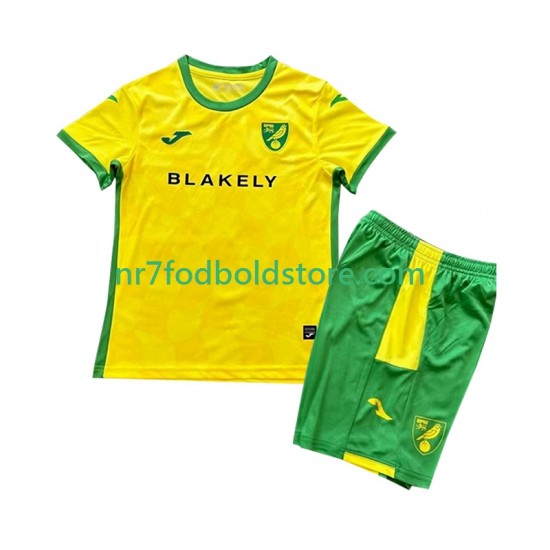Norwich City Trøje Børn Hjemmebane Fodboldsæt 2024-2025 Kortærmet
