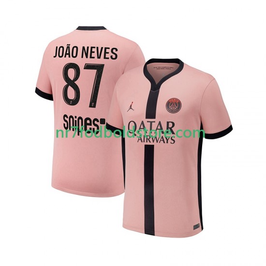 Paris Saint-Germain Trøje Joao Neves 87 Mænd 3. Valg Fodboldsæt 2024-2025 Kortærmet