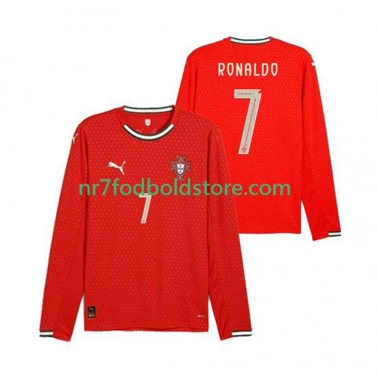 Portugal Trøje Cristiano Ronaldo 7 Mænd Hjemmebane Fodboldsæt 2025 Langærmet