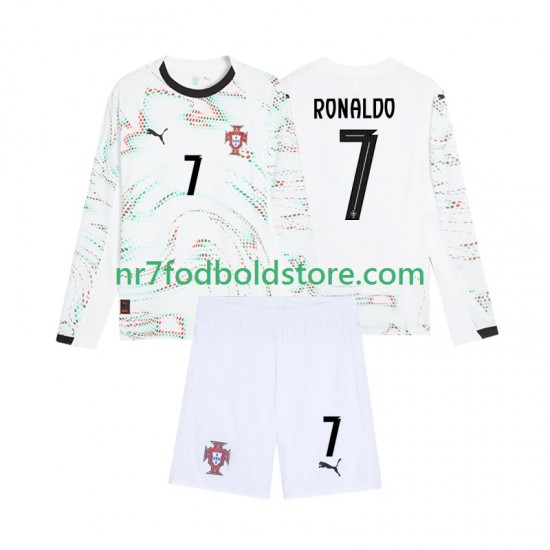 Portugal Trøje Cristiano Ronaldo 7 Børn Udebane Fodboldsæt 2025 Langærmet