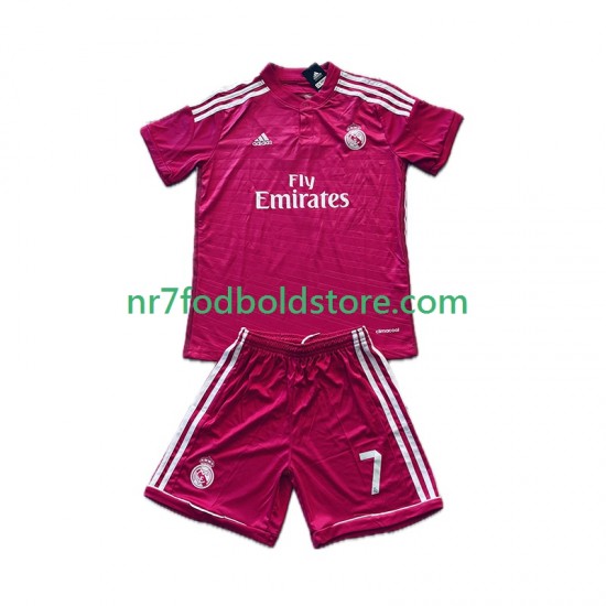 Real Madrid Trøje Cristiano Ronaldo 7 2014 2015 Retro Børn Udebane Fodboldsæt Kortærmet