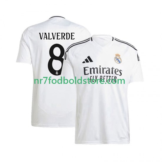 Real Madrid Trøje Federico Valverde 8 Mænd Hjemmebane Fodboldsæt 2024-2025 Kortærmet