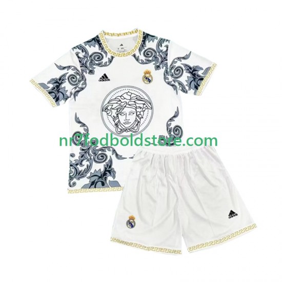 Real Madrid Trøje Versace White Edition Børn Hjemmebane Fodboldsæt 2024-2025 Kortærmet