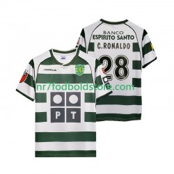 Sporting CP Trøje Cristiano Ronaldo 28 2001 2003 Retro Mænd Hjemmebane Fodboldsæt Kortærmet