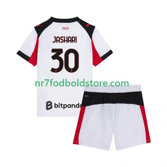 AC Milan Trøje Ardon Jashari 30 Børn Udebane Fodboldsæt 2025-2026 Kortærmet