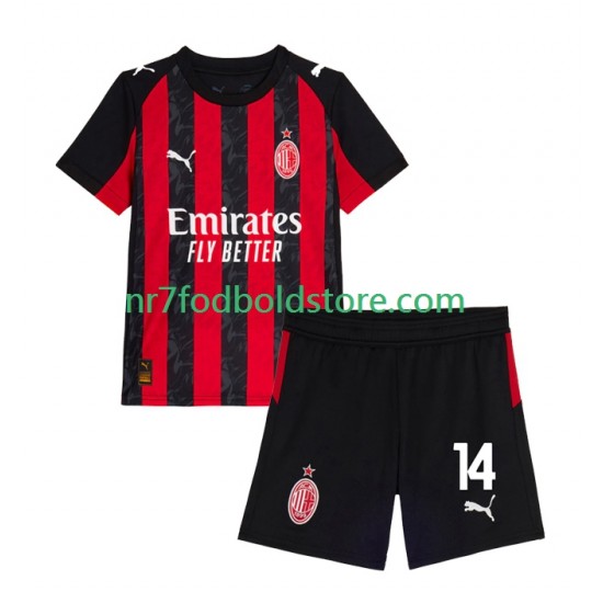 AC Milan Trøje Modrić Luca 14 Børn Hjemmebane Fodboldsæt 2025-2026 Kortærmet