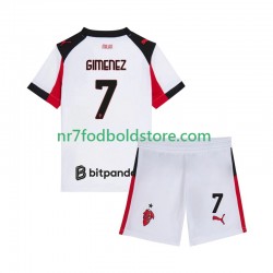 AC Milan Trøje Santiago Gimenez 7 Børn Udebane Fodboldsæt 2025-2026 Kortærmet