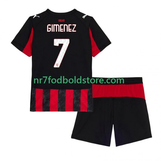 AC Milan Trøje Santiago Gimenez 7 Børn Hjemmebane Fodboldsæt 2025-2026 Kortærmet