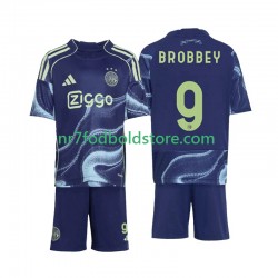 AFC Ajax Trøje Brian Brobbey 9 Børn Udebane Fodboldsæt 2025-2026 Kortærmet