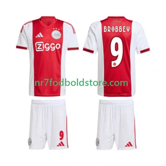 AFC Ajax Trøje Brian Brobbey 9 Børn Hjemmebane Fodboldsæt 2025-2026 Kortærmet