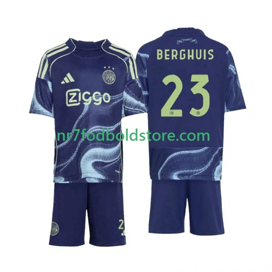 AFC Ajax Trøje Steven Berghuis 23 Børn Udebane Fodboldsæt 2025-2026 Kortærmet
