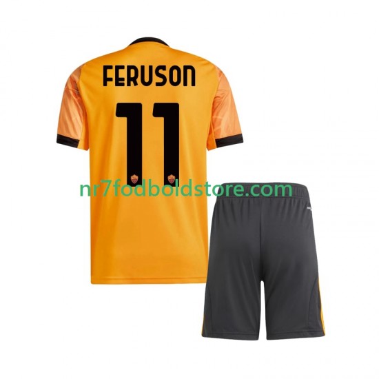 AS Roma Trøje Evan Ferguson 11 Børn Udebane Fodboldsæt 2025-2026 Kortærmet