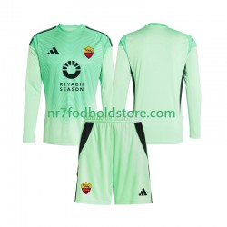 AS Roma Trøje Målmand Børn Udebane Fodboldsæt 4. Valg Fodboldsæt 2025-2026 Langærmet