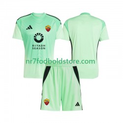 AS Roma Trøje Målmand Børn Udebane Fodboldsæt 4. Valg Fodboldsæt 2025-2026 Kortærmet