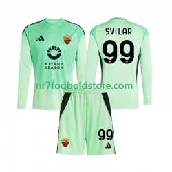 AS Roma Trøje Mile Svilar 99 Målmand Børn Udebane Fodboldsæt 4. Valg Fodboldsæt 2025-2026 Langærmet